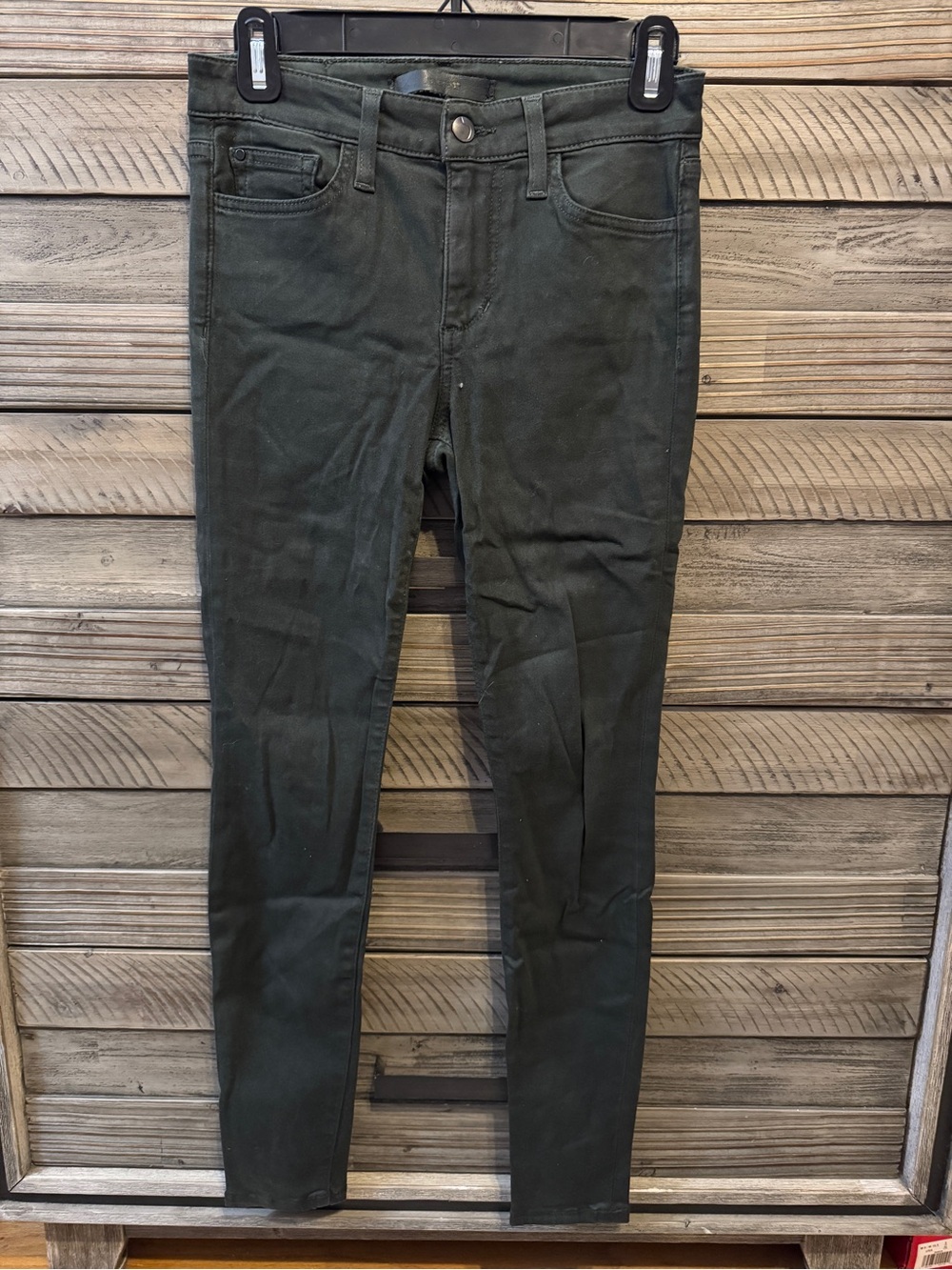 Joe’s Jeans The Icon Mid-Rise Skinny Ankle Coated Green Jeans